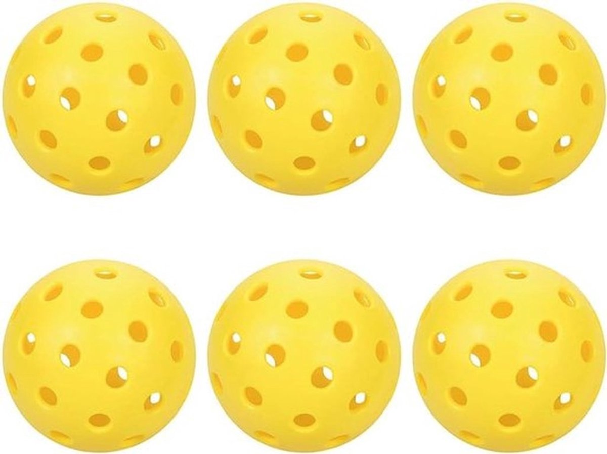 - Groene 6Pack Pickleball Ballen - Buiten - met 40 Gaten - Bounce Ballen voor Swing Oefening - Driving Range Huis - Huisdieren - Geschikt voor Alle Niveaus - Wit Model