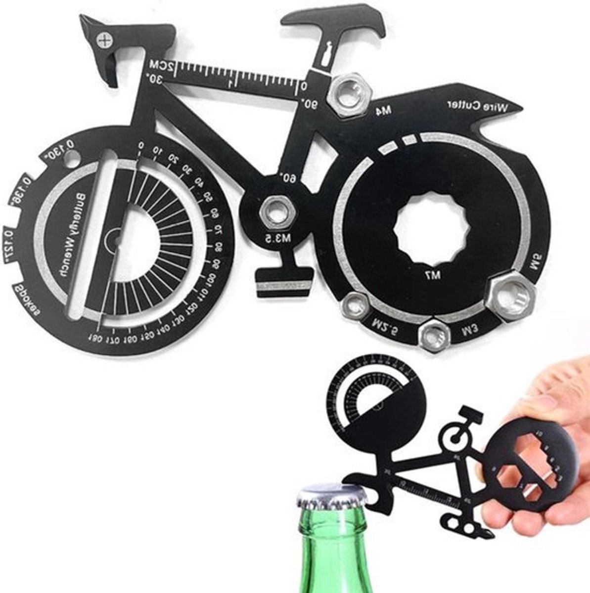 Sleutelhanger Multifunctioneel Fiets 20-in-1 voor Mountainbike Wandelen en Kamperen