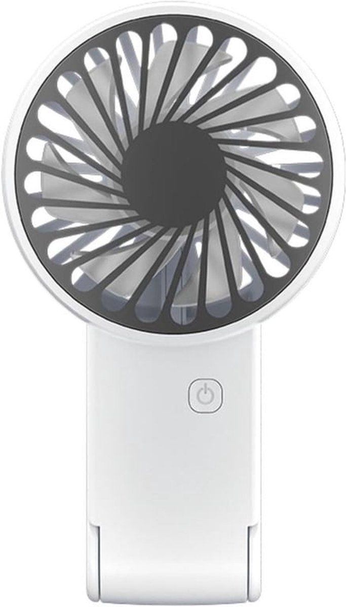 Handventilator - mini ventilator - draagbare handventilator - met opvouwbare standaard - draagbare ventilator - 3 snelheden verstelbare - batterijgevoede luchtcirculator - voor mannen en vrouwen（Wit）