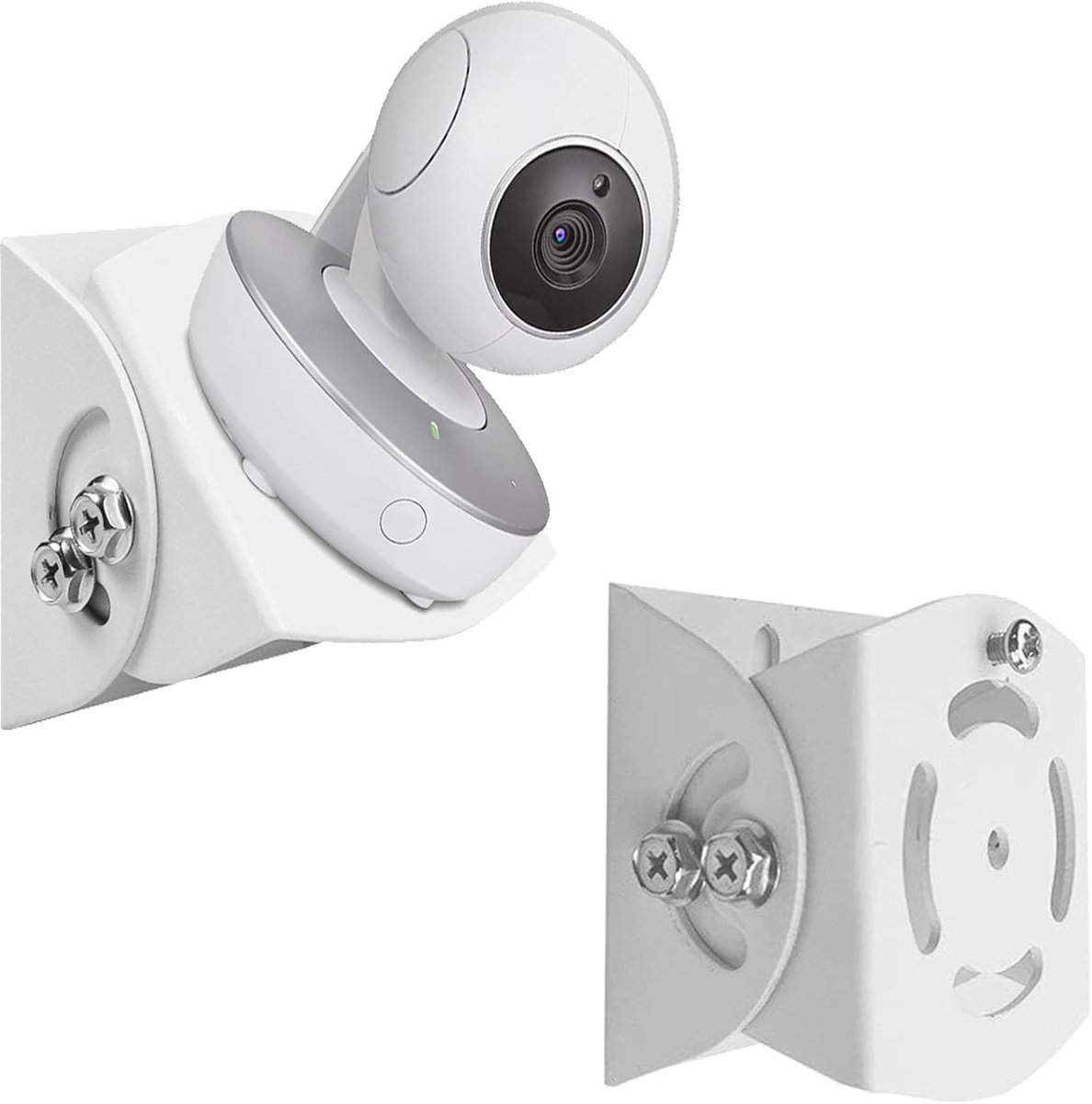 SnelShoppen - WiTi Babyfoon Camera Wandmontage - Verstelbare Hoek voor Universele Babyfoon Bewakingscamera's - Aluminiumlegering - Wit