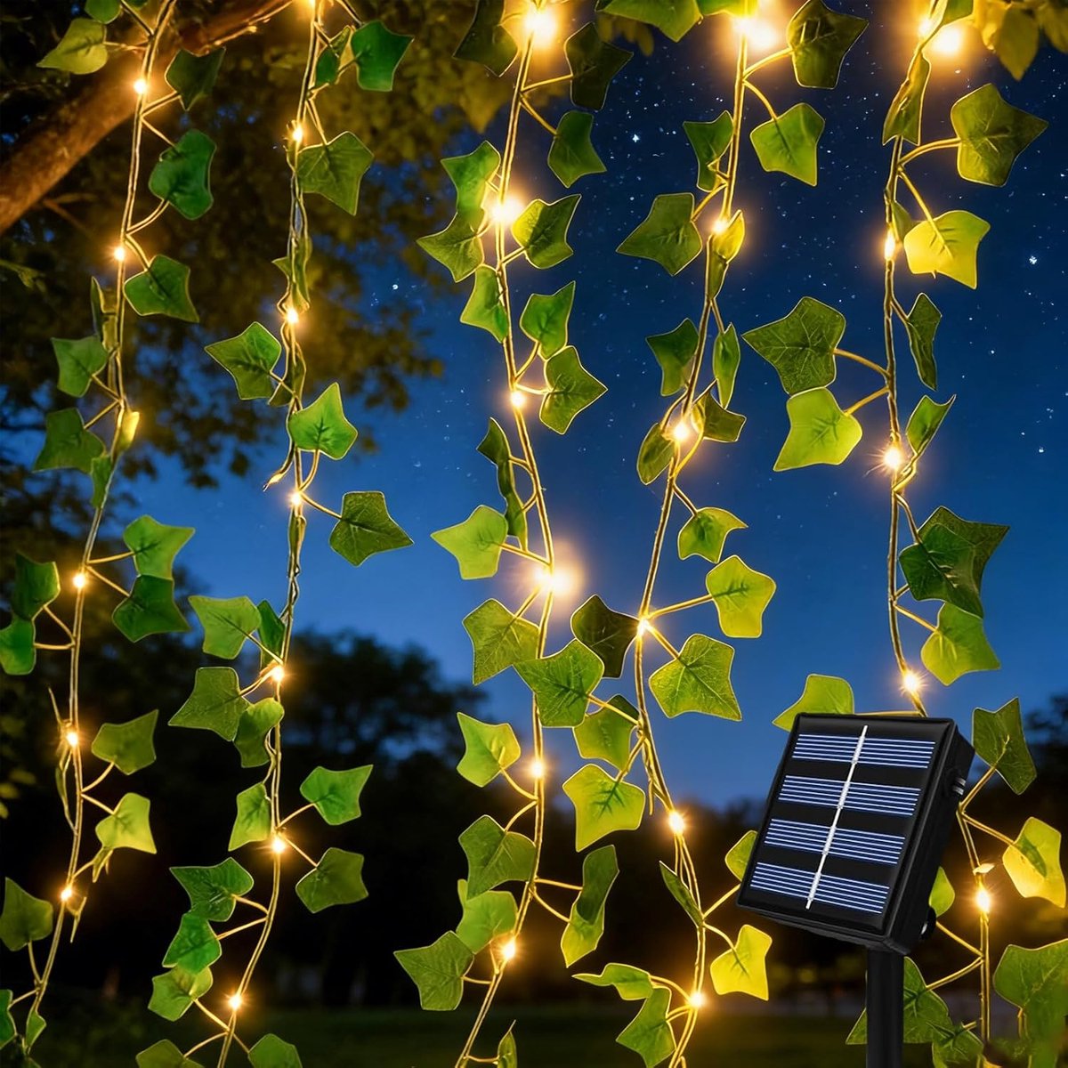 SnelShoppen - Solar Lichtketting Buiten 5M met 50 LED's - Weerbestendig Klimop Lichtketting Outdoor - 8 Modi Tuin Balkon Terras Decoratie