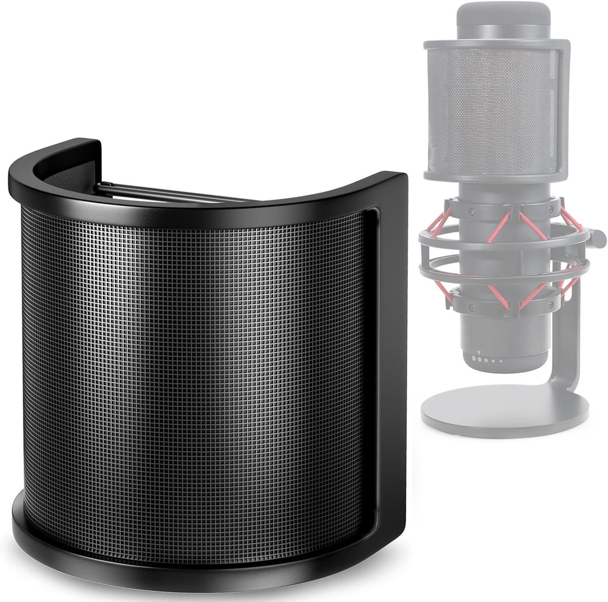 SnelShoppen - HyperX QuadCast Pop Filter - Microfoon Windscherm Cover voor Gaming en Podcasting - Verbeter Geluidskwaliteit - Perfect voor USB Microfo