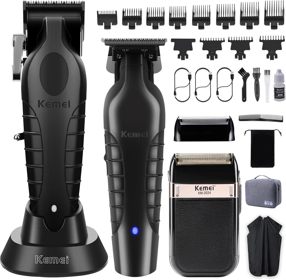 SnelShoppen - Professionele Haarknijmachine voor Heren, Draadloze Haar-/Baardtrimmer met USB Oplaadbare Scheerset, Fade-functie, Ideaal voor Thuisgebr