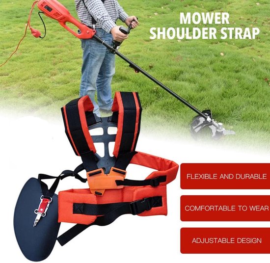 SnelShoppen - Universele verstelbare grastrimmer harnas met gewatteerde schouderriem, comfortabele dubbele schouderriem, nylon grasmaaier riem voor bo van Snelshoppen — afbeelding 5