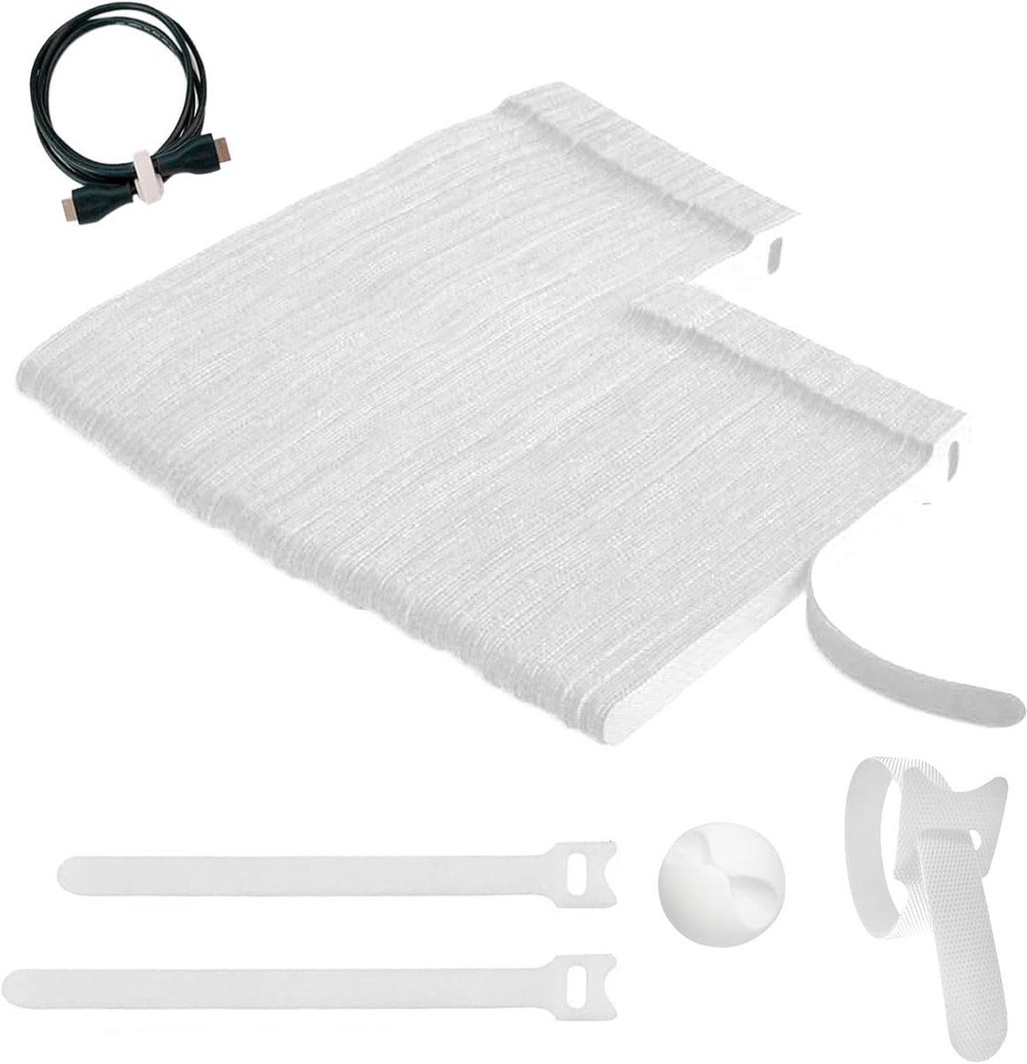 SnelShoppen - 100 stuks Klittenband Kabelbinders 10/15 cm - Herbruikbare Nylon Kabelbinders voor Bureauorganisatie, TV/PC-kabels, Wit - Verstelbare Kl