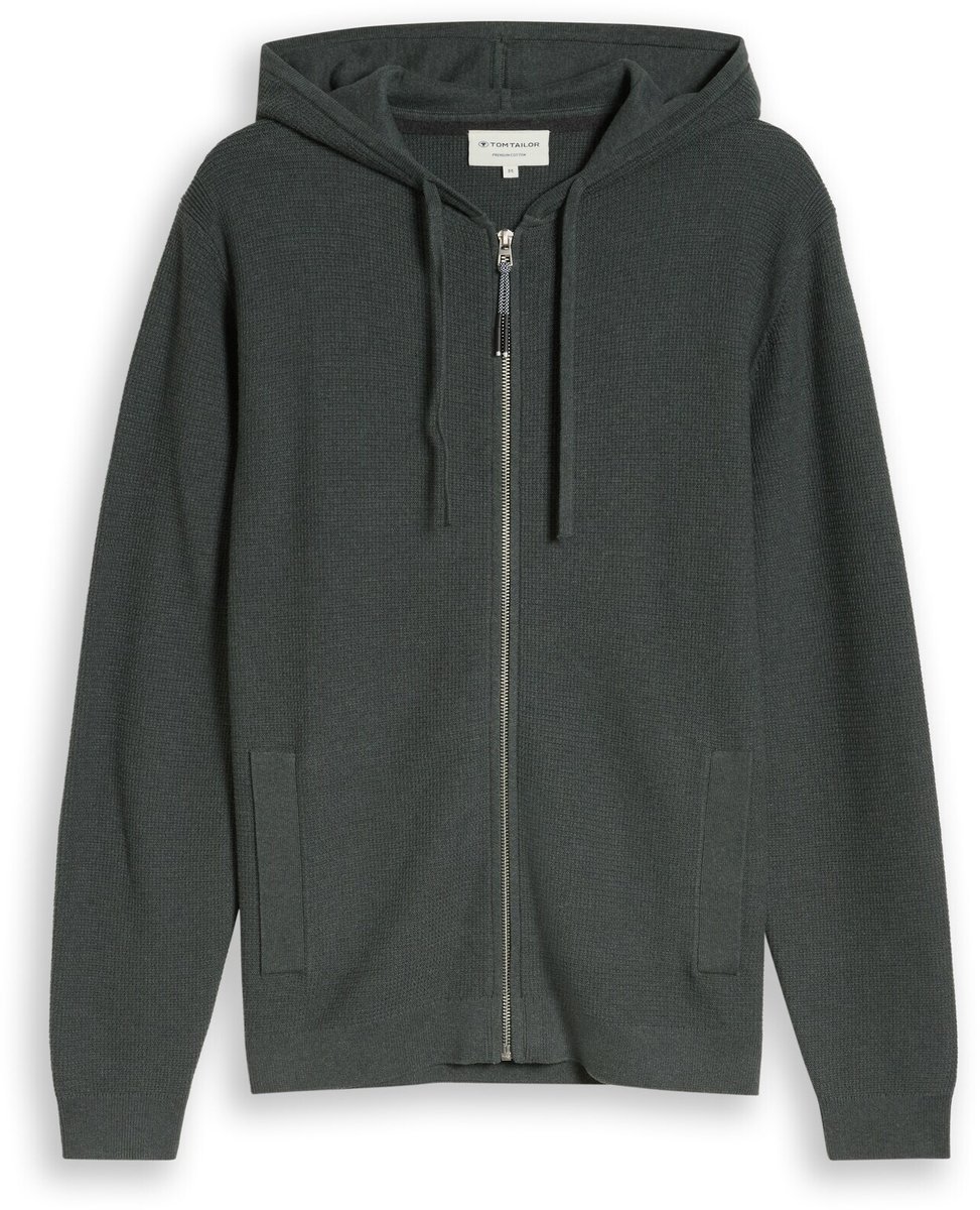 Tom Tailor - Gebreid vest met capuchon - Maat XXXL - darkest olive melange