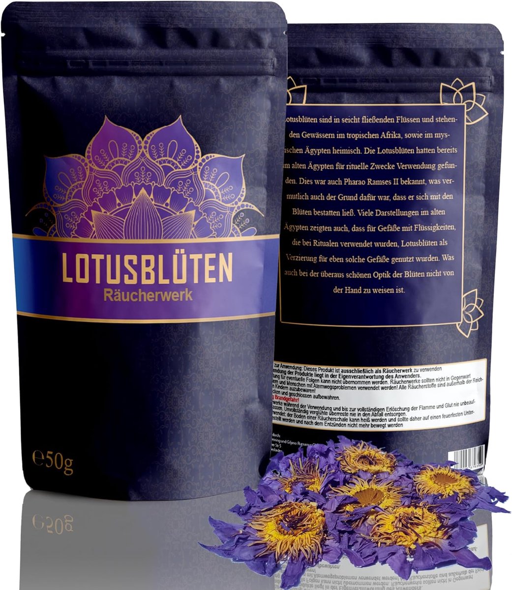SnelShoppen - Lotus Flowers 50 g - Hele Bloemen - Natuurlijke en Ongemodificeerde Blauwe Lotus - Topkwaliteit voor Ontspanning en Aromatherapie