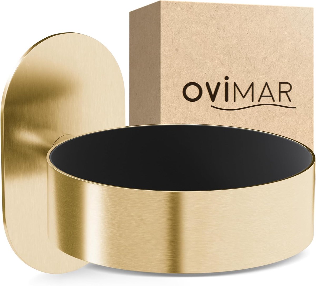 SnelShoppen - Wandhouder Haardroger RVS Goud zonder Boren met Bescherming voor Badkamer, Perfecte Badkameraccessoire, Flexibel en Elegant