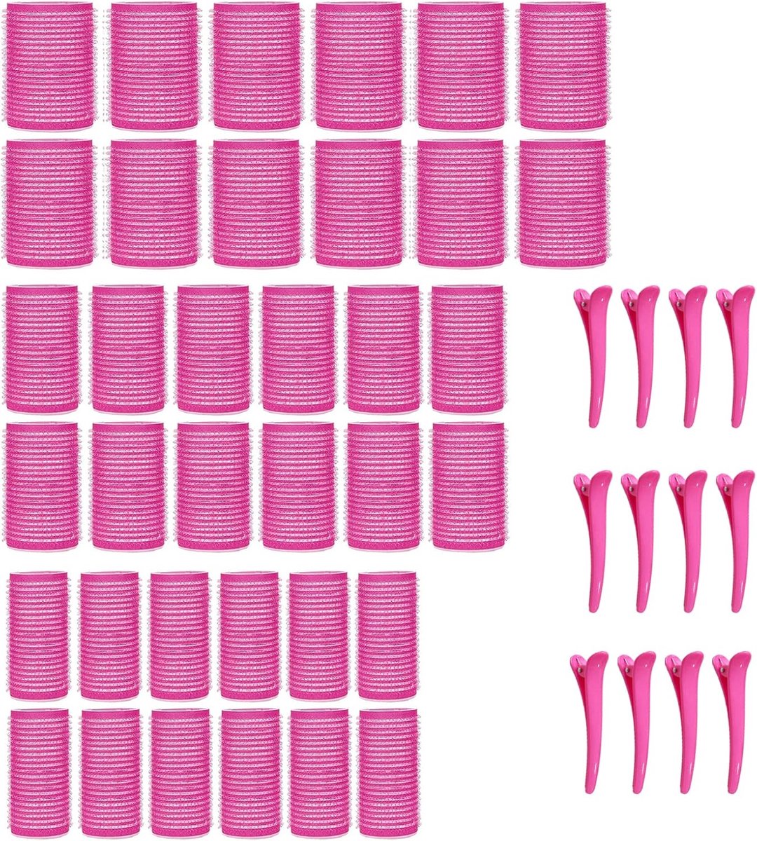 SnelShoppen - 48-delige Haarrollers Set met Clips - Geen Hitte Jumbo Haarrollers voor Lang, Middellang en Kort Haar - Roze - Perfect voor Stylings en