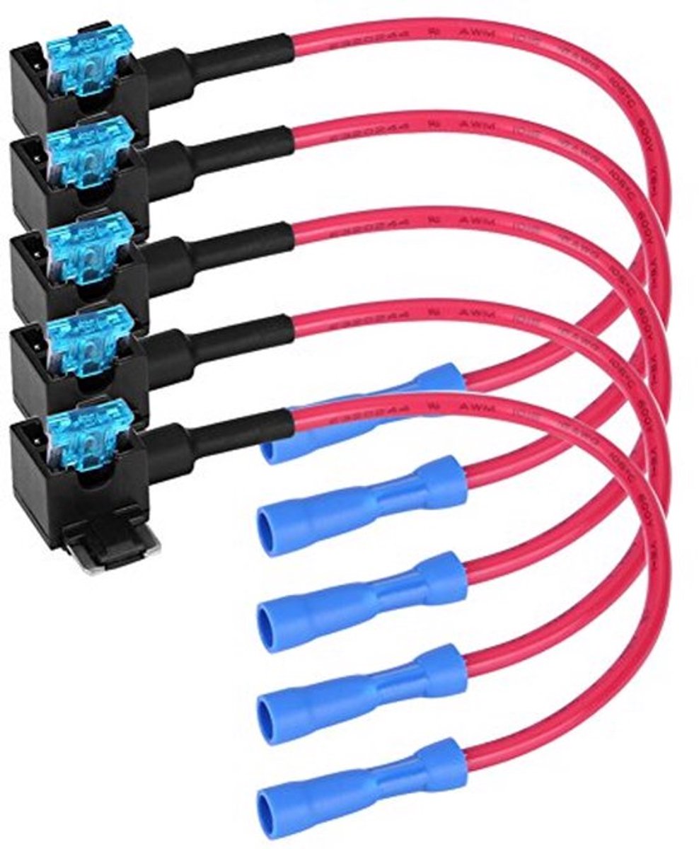 Autozekeringhouder Autozekeringadapter Zekeringhouder met 15A zekering 5-pack (Micro Mini)-Kit Zekeringklep
