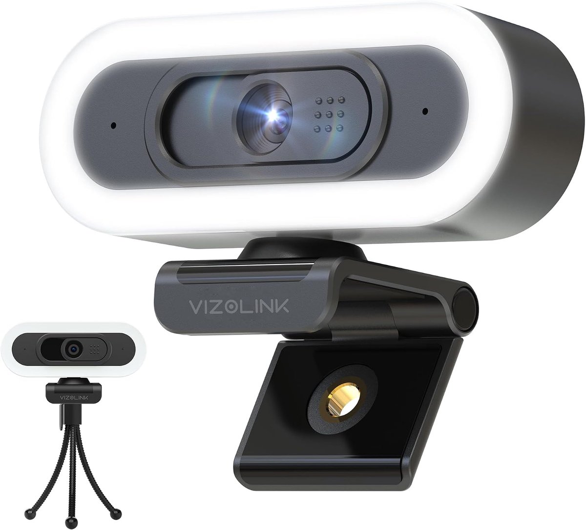 SnelShoppen - 4K Webcam voor PC met Microfoon, Privacyafdekking, Autofocus, 78° FOV, USB A Plug & Play, Ideaal voor Videogesprekken en Streamen