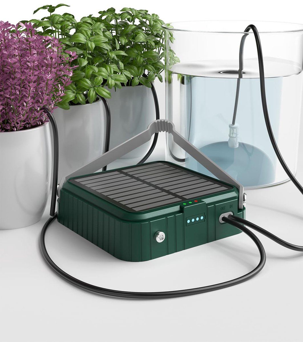 SnelShoppen - Solar Drip Irrigation System Tuin, Automatische Watering Kit voor Potplanten, Balkon en Tuinbed, Groene Wateringsset zonder stroom