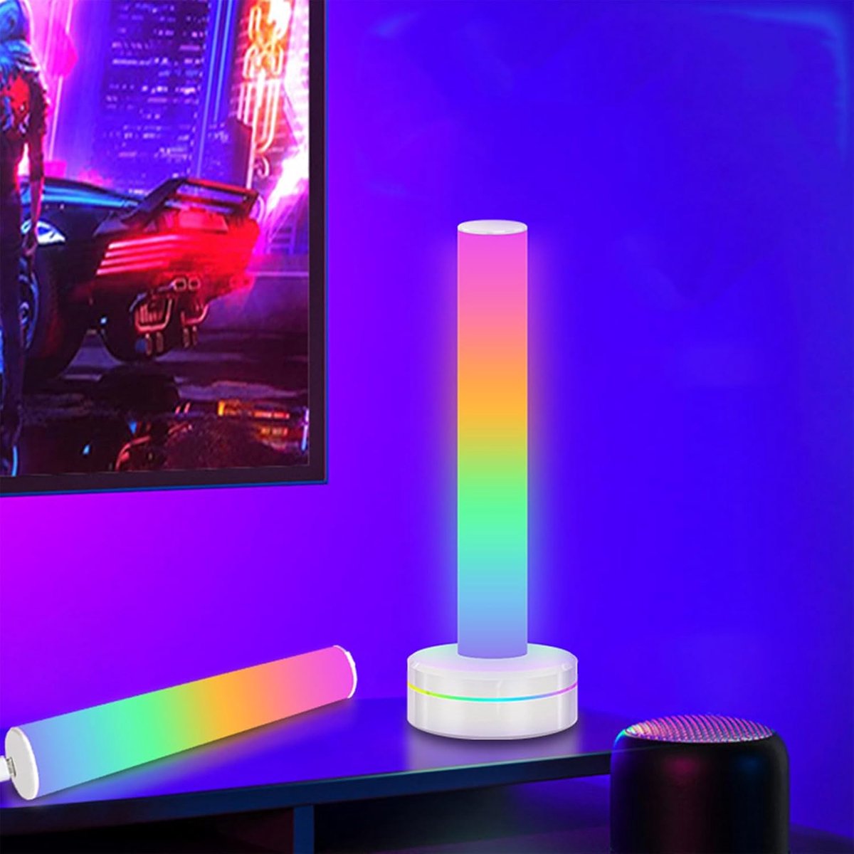 SnelShoppen - Smart RGB Lightbar - Dimmable Music Sync LED Lamp - 16 Miljoen Kleuren - Gaming Lamp voor PC, TV, Monitor - USB Oplaadbaar - Perfect voo