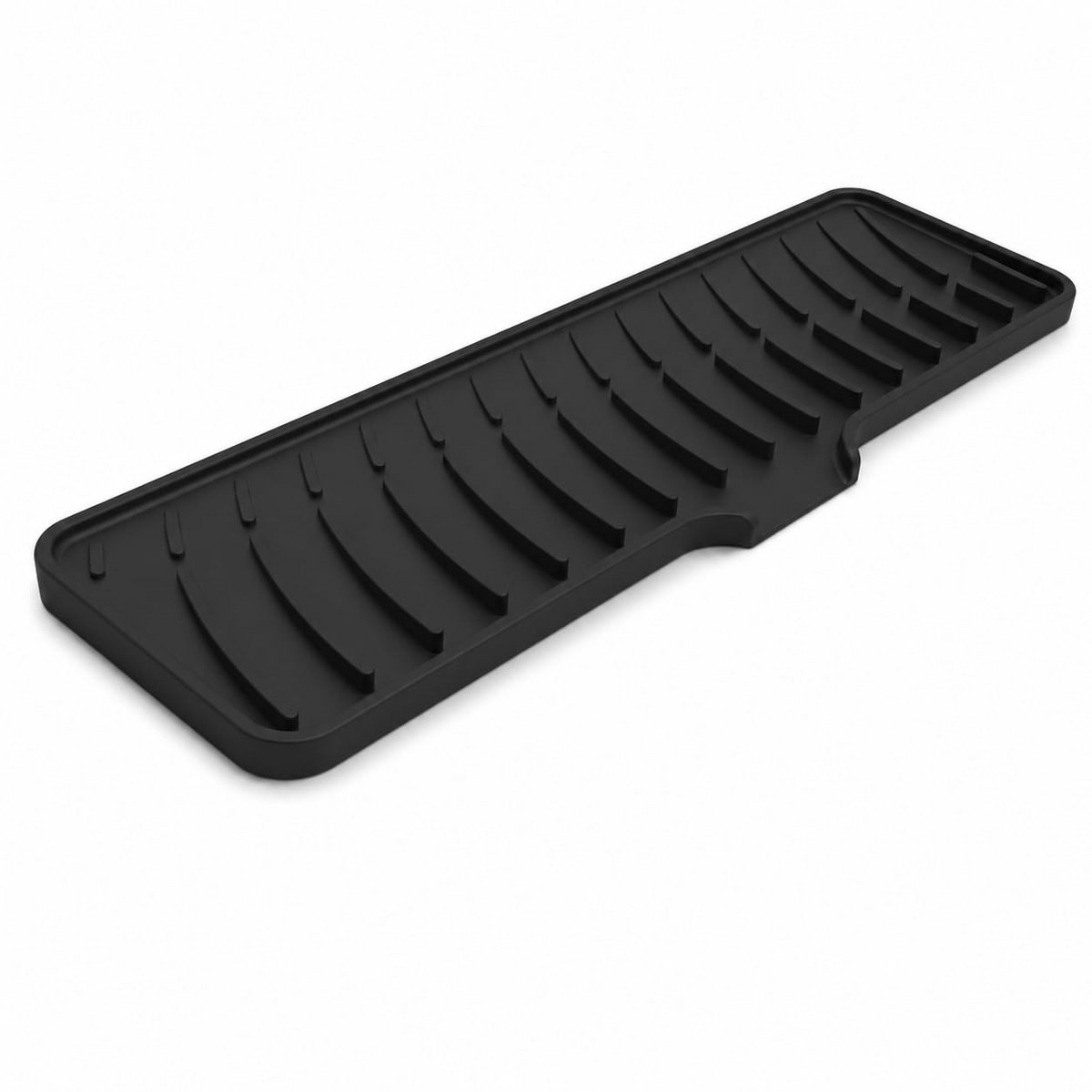 Namajunas - Afdruipmat - Zwart-42 x 10 CM -Siliconen Mat met Afvoer - Afwas Droogmat - Vaatwasserbestendig - Afdruipmat - Barmat - Vaat Afwas mat - Accessoires voor Aanrecht - Afvoerpad - Gootsteenmat - Siliconen - Antislip