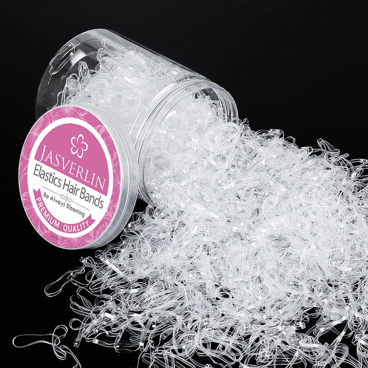 SnelShoppen - Transparante Rubber Bands voor Haar - Mini Elastische Haarg elastiekjes - 2000 Stuks - Snag Free - Geschikt voor Kinderen en Volwassenen