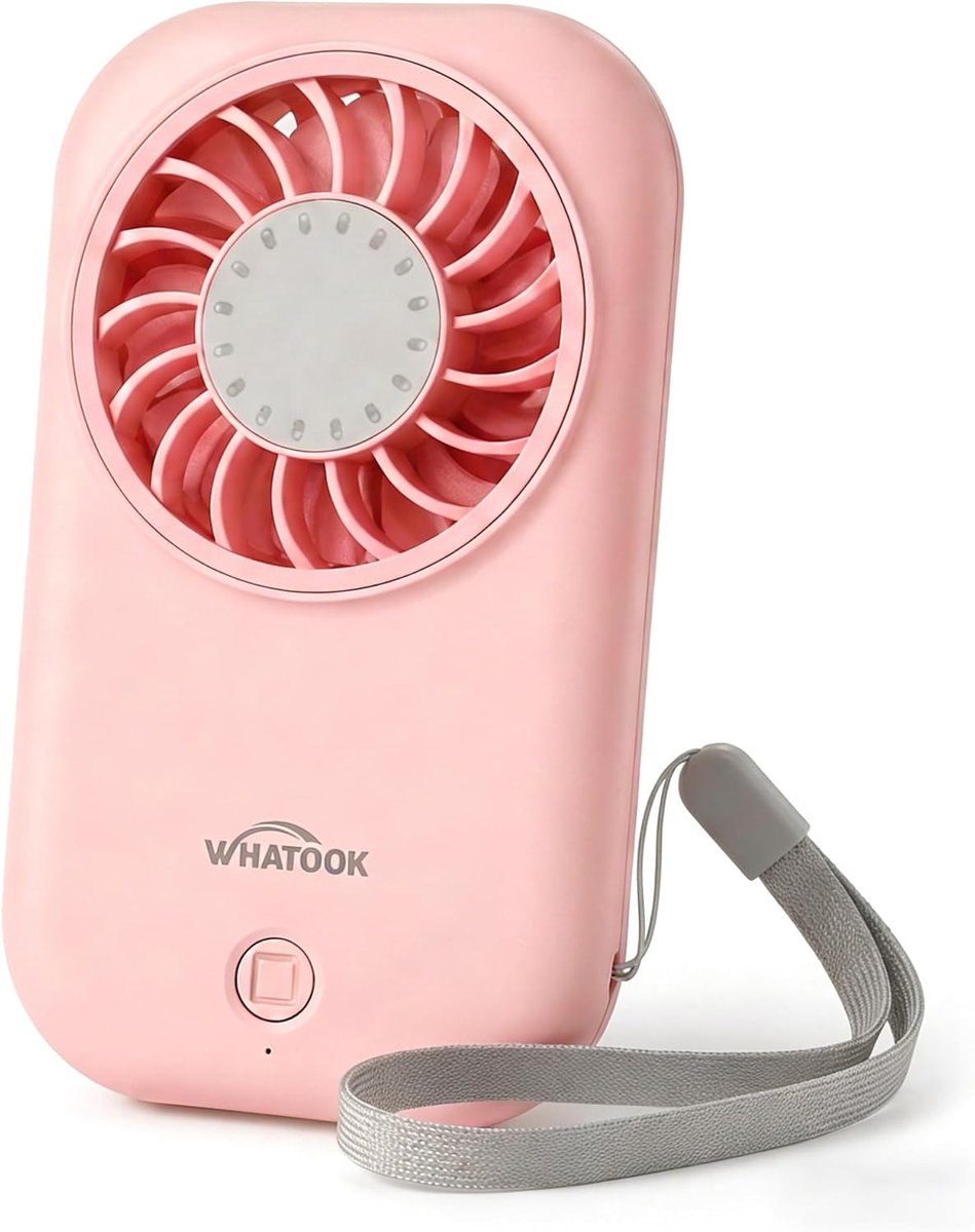 SnelShoppen - Mini Handventilator, 56g Ultra-Licht Draagbaar, 11000 RPM Sterke Handventilator, 5 Snelheden USB-C Oplaadbaar, Roze Zakventilator voor R