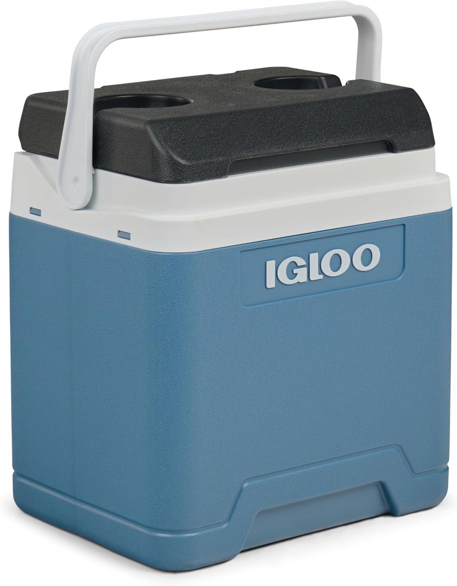 Thijox - IGLOO IP27 Koelbox 27L - Passieve Koelbox Ice Blue - Licht, Stevig & Draagbaar - Ideaal voor Camping, Picknick, Outdoor, Werk - Koelt Zonder