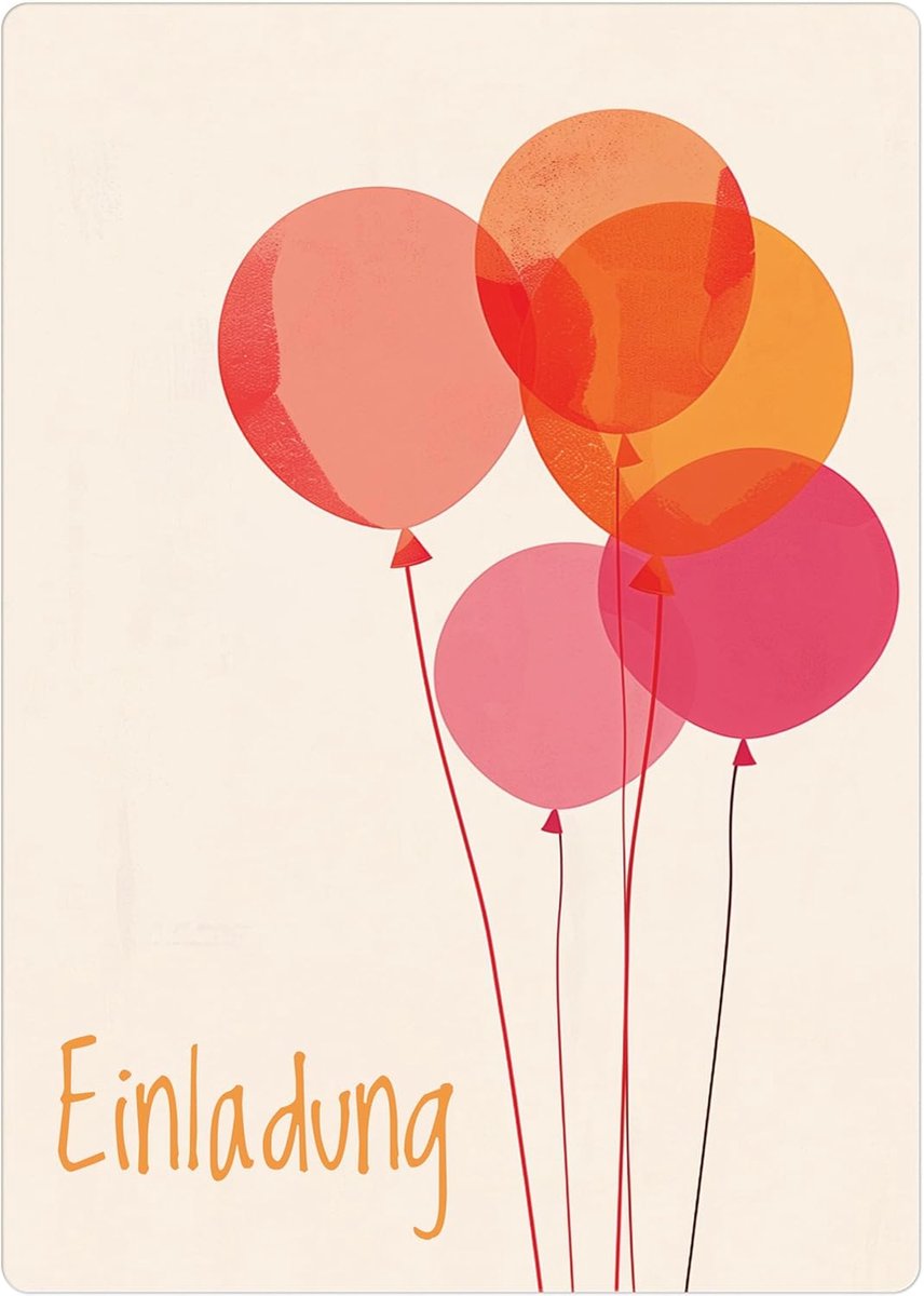 SnelShoppen - 12 x Uitnodigingskaarten Verjaardag met Ballonnen - Perfecte Feestuitnodigingen voor Onvergetelijke Feesten - Elegante en Kleurrijke Ont