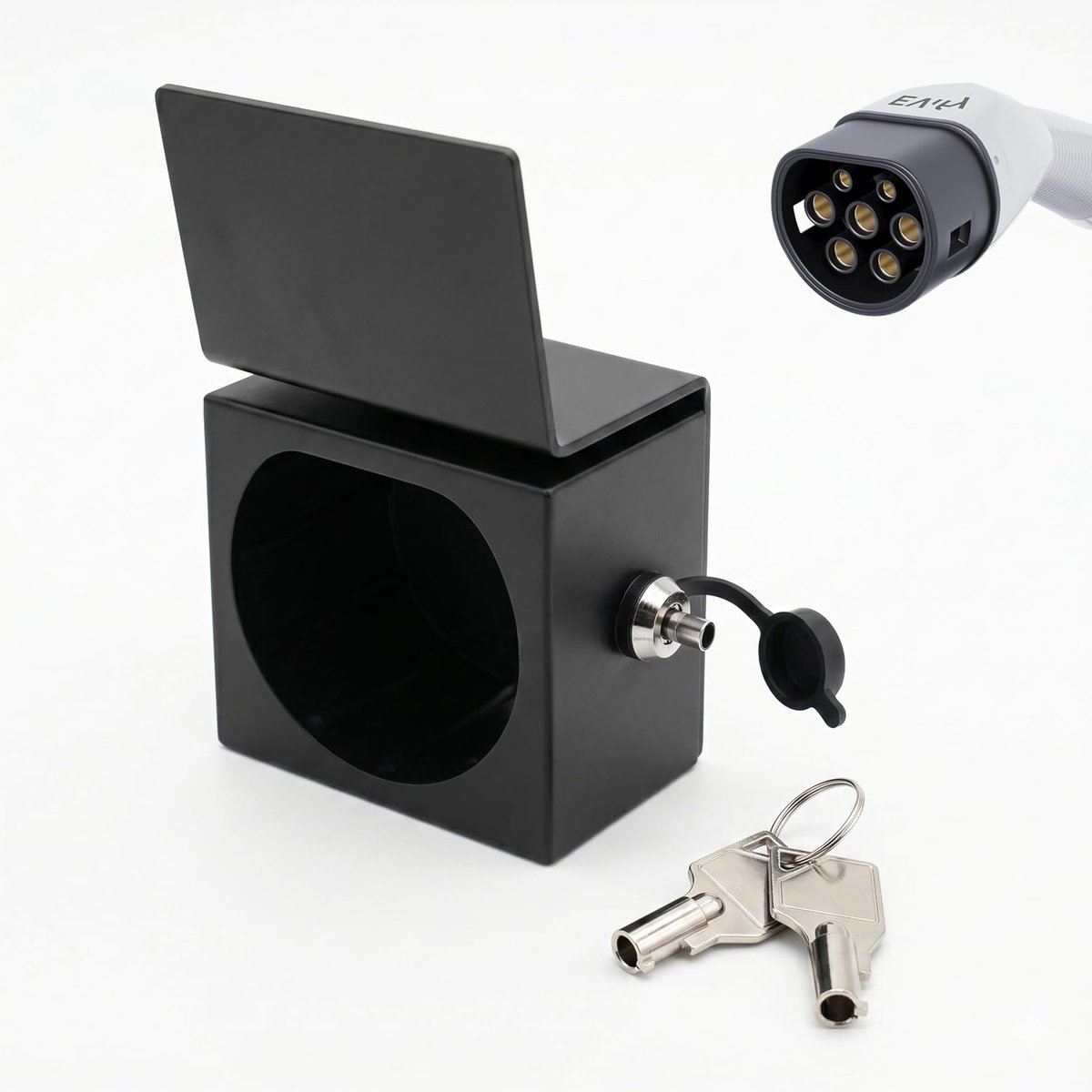 SnelShoppen - Type 2 Wandbeugel voor Oplaadkabel, Lockable en Universele Anti-Diefstal Beveiliging, Robuuste Kabelhouder voor EV Plug, Inclusief Slot