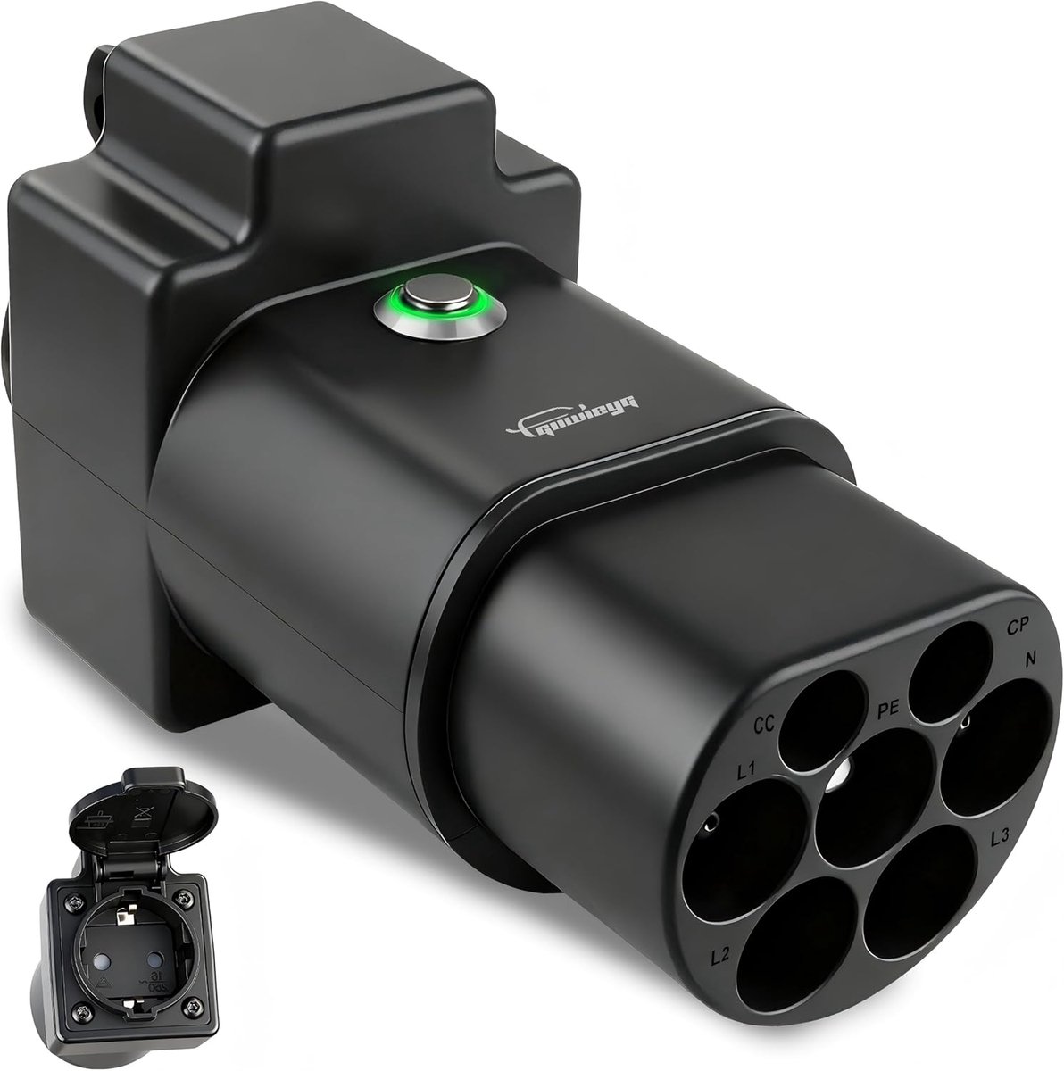 SnelShoppen - Type 2 naar Schuko adapter 16A voor EV laadstation, IEC 62196, universele stekker voor elektrische voertuigen, motoren, fietsen en scoot