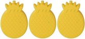 3x Koelelementen ananas vorm 11 cm - Koelblokken ananasvorm