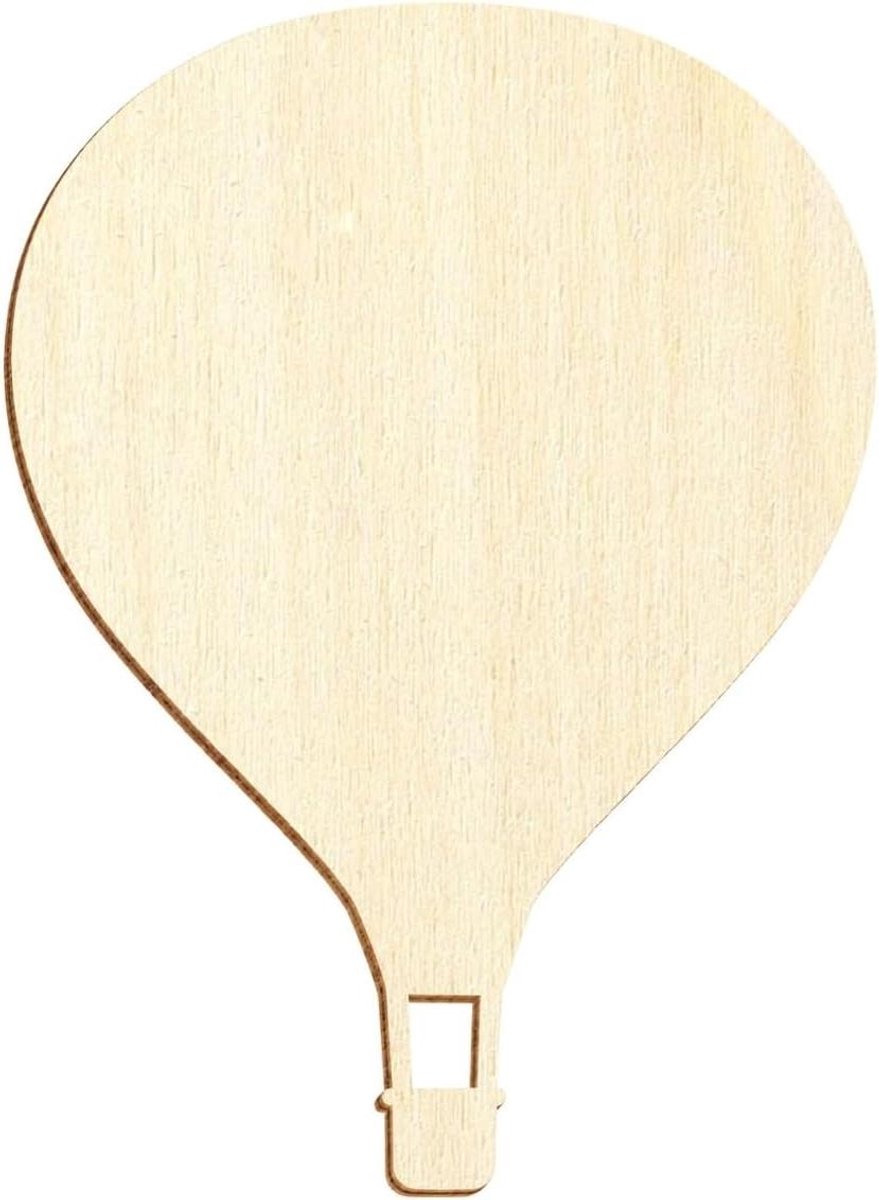 Houten Heteluchtballon - Decoratie Knutsel - Creatief Versieren - Gelaserd Natuurhout - 50 Stuks - Natuurlijk