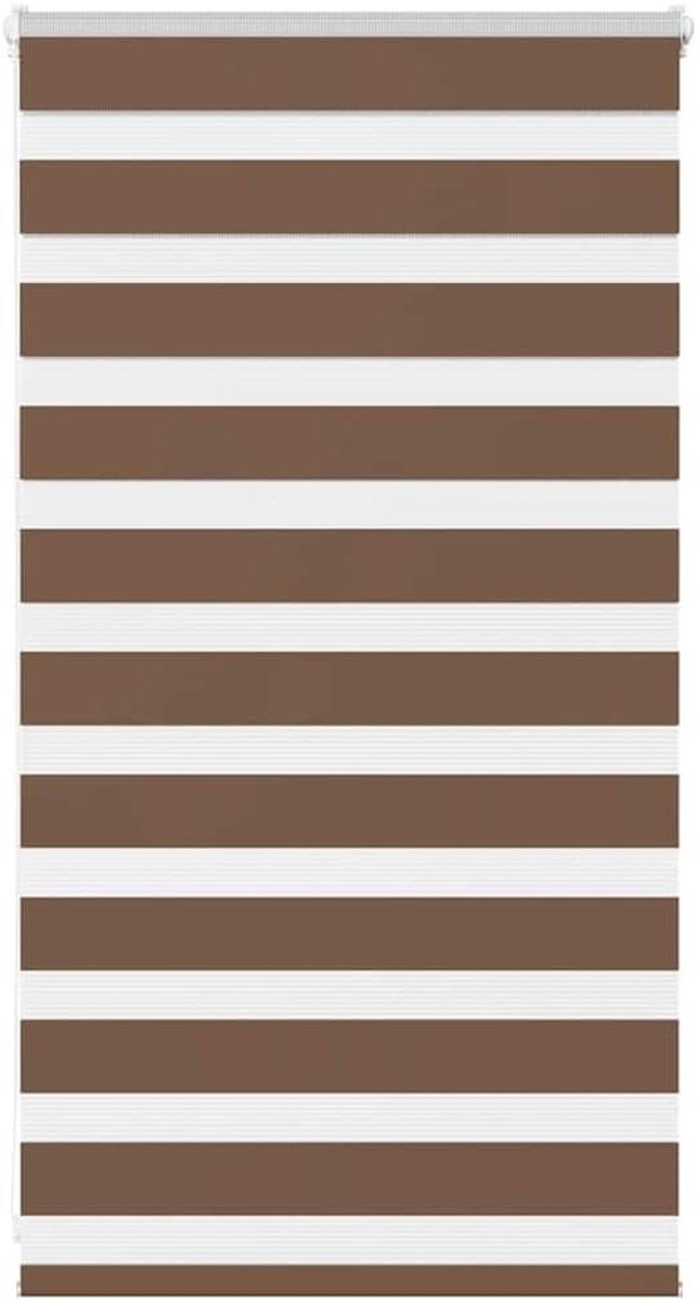Zebra rolgordijn - Dubbel gordijn - Privacy bieden - Twee montagewijzen - 70x100 cm - Brui