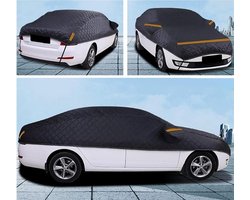 Autobeschermhoes Halve Hoes - Autohoes Hagel Bescherming - Auto Beschermen - Extra Dik 210D Oxford - Universeel - Zwart Oranje