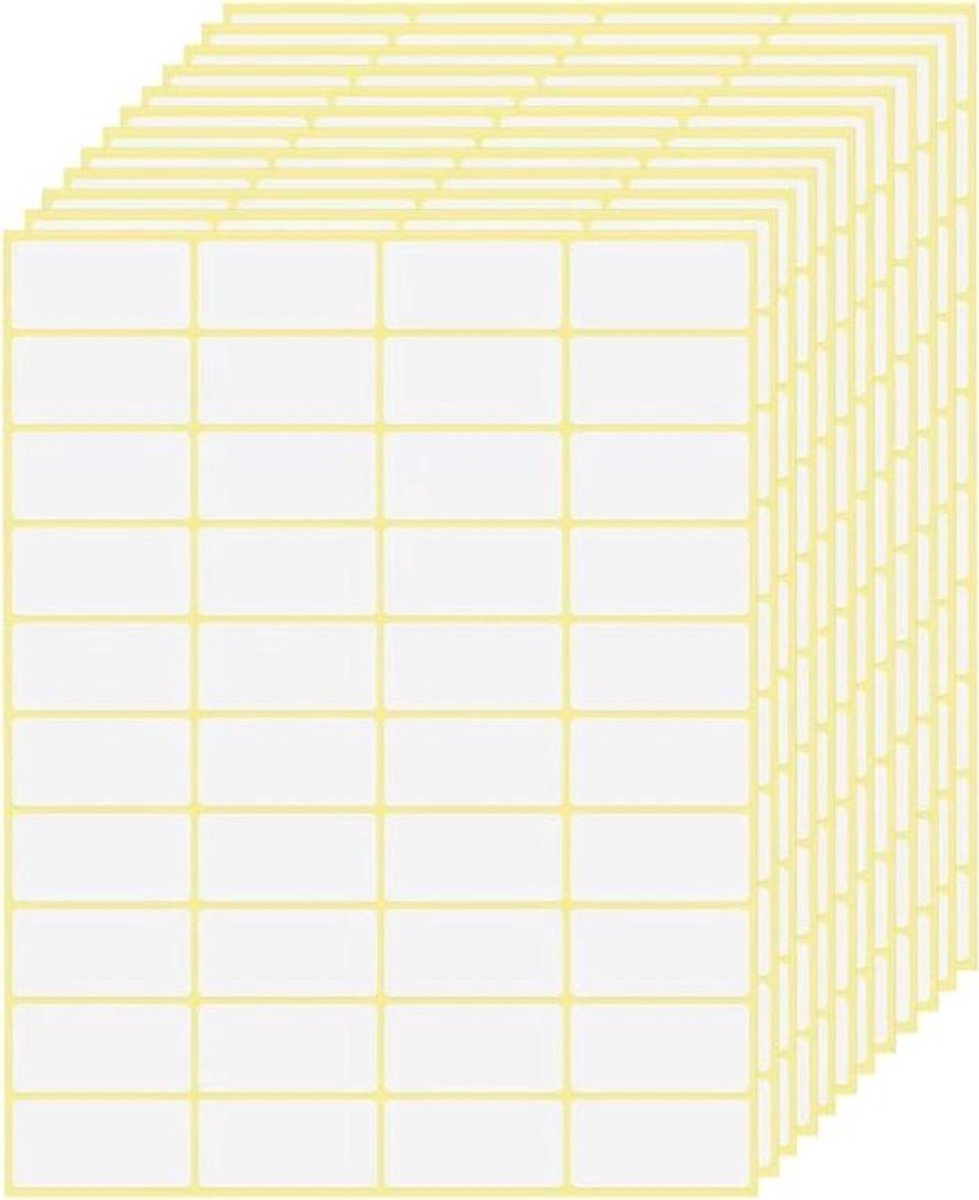 Zelfklevende etiketten 1200 stuks 38 x 19 mm adresetiketten afneembare huishoudetiketten diepvriesetiketten voor school kantoor thuis