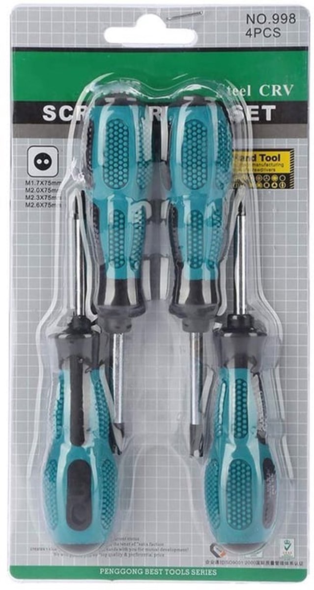 Fork Type 4-delige Magnetische Schroevendraaier Set - Hoogwaardige CRV Staal - Ergonomische Handgreep
