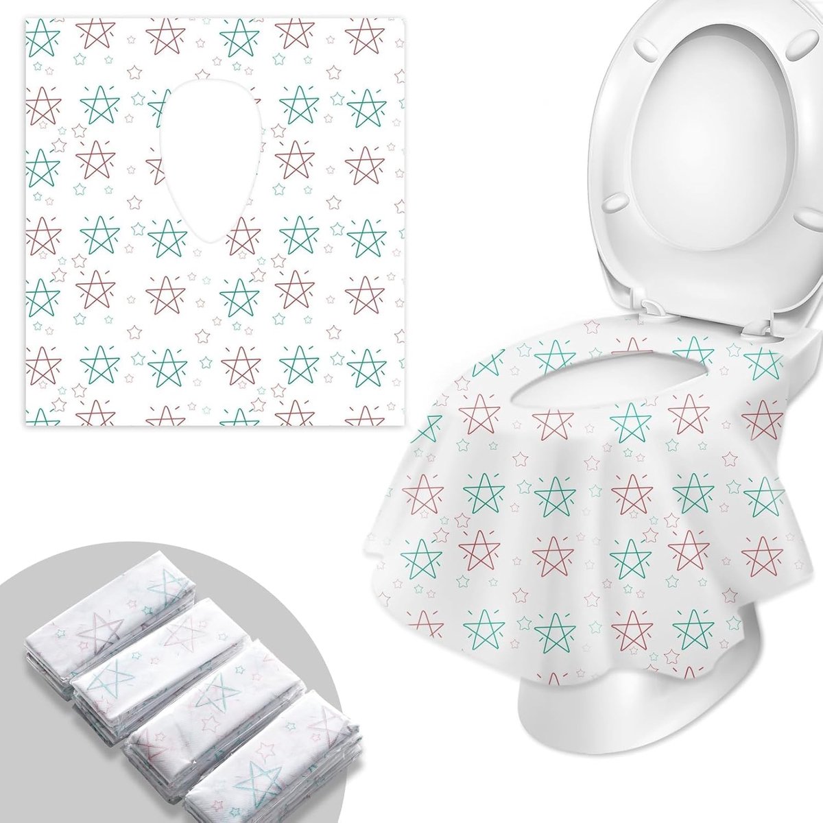 SnelShoppen - Wegwerp Toiletbril Covers 20 Stuks | Antibacterieel, Waterdicht, Antislip, Individueel Verpakt voor Volwassenen en Kinderen, Hygiënisch