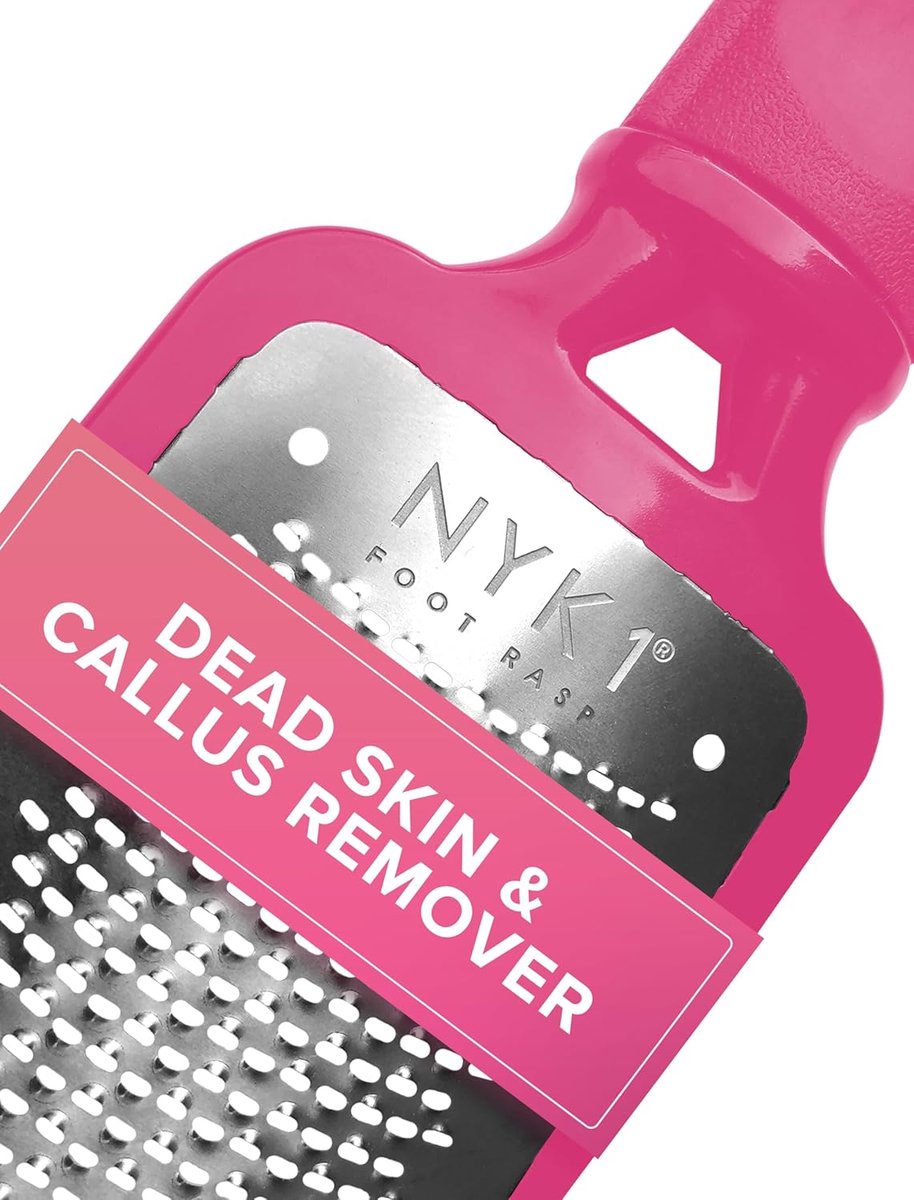 SnelShoppen - Professionele Voetvijl - NYK1 MegaFile Pedicure Callus File - Extra Grote Rasp - Verwijdert Eenvoudig Ruwe Huid - Roze of Zwart - Perfec