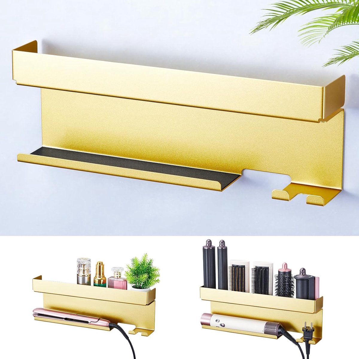 SnelShoppen - Haarstijler Föhnhouder, Wandhouder Haardrogerhouder, Opberghouder voor Haardroger Accessoires, Sterke Zelfklevende Haargereedschap Organ