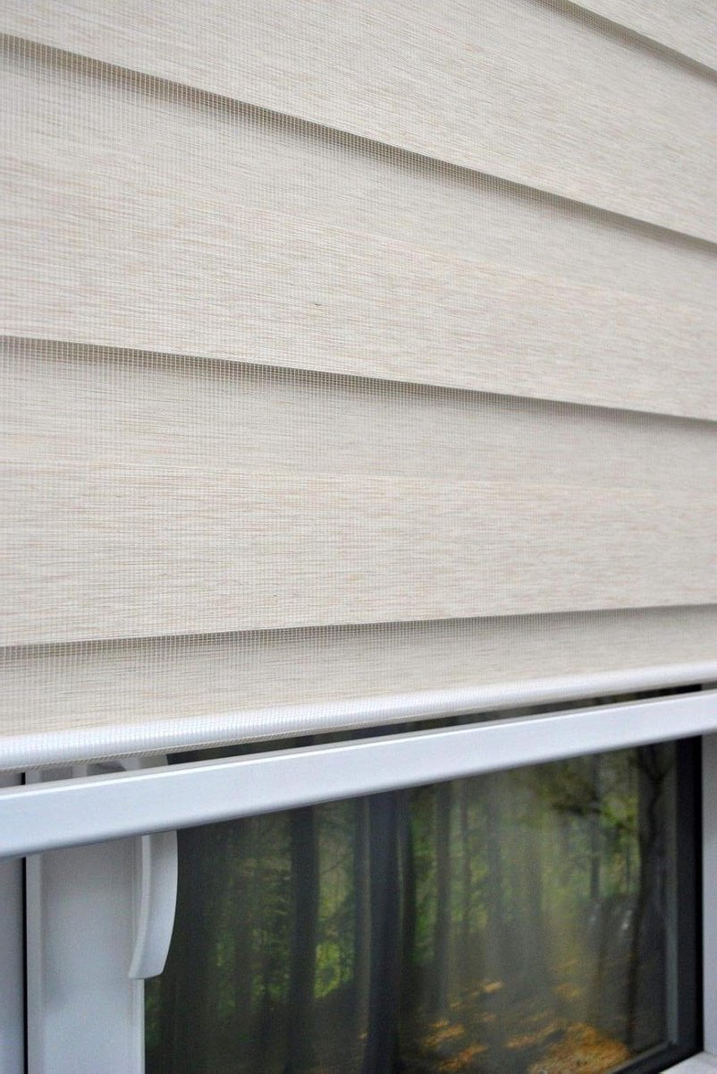 Duo rolgordijn - Zebra gordijn - Lichtregulatie - Gesloten cassette - 170 cm lengte - Beige