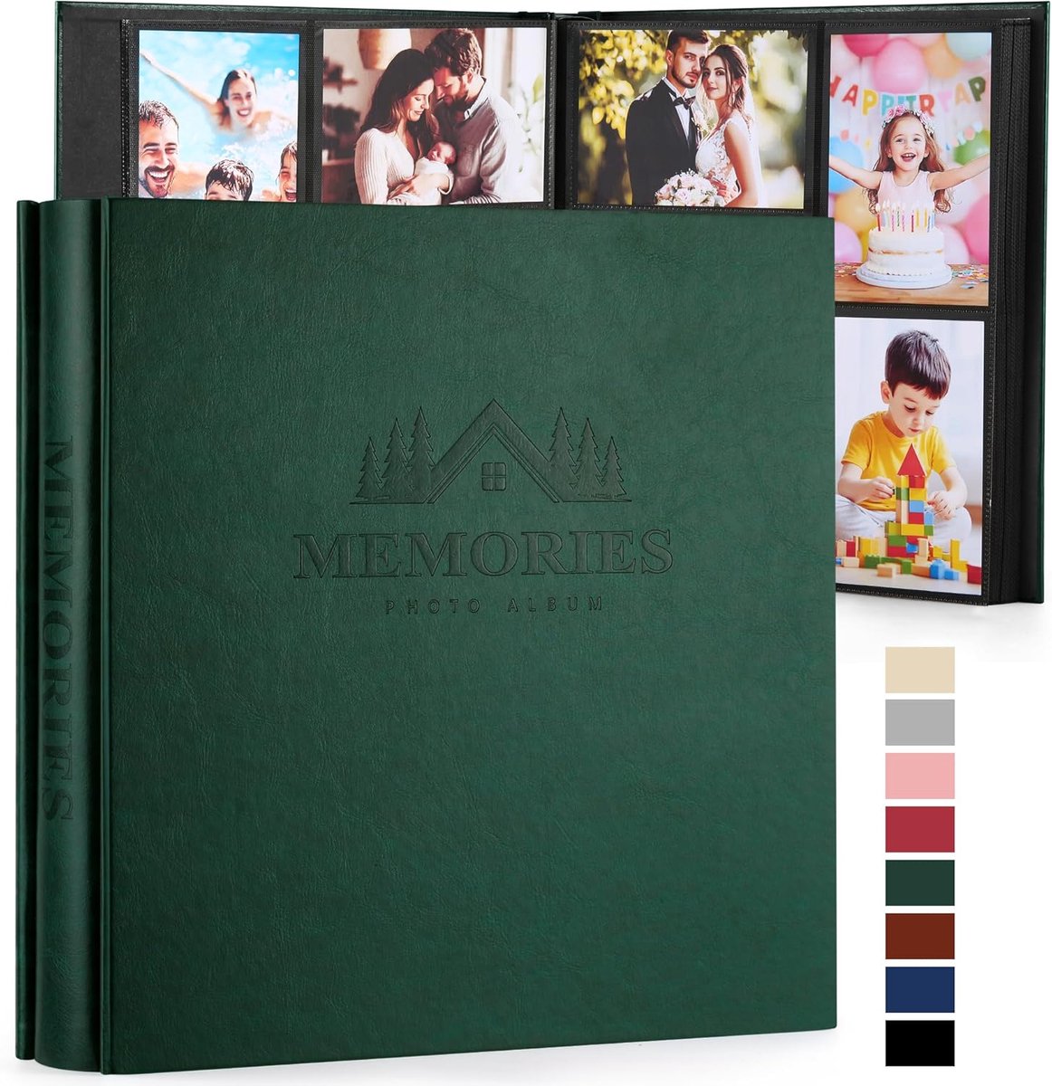 SnelShoppen - Luxe Fotoalbum 10 x 15 cm voor 600 Foto's, Insteekalbum van Kunstleer met Reliëf, Perfect voor Bruiloft, Baby, Familie Herinneringen