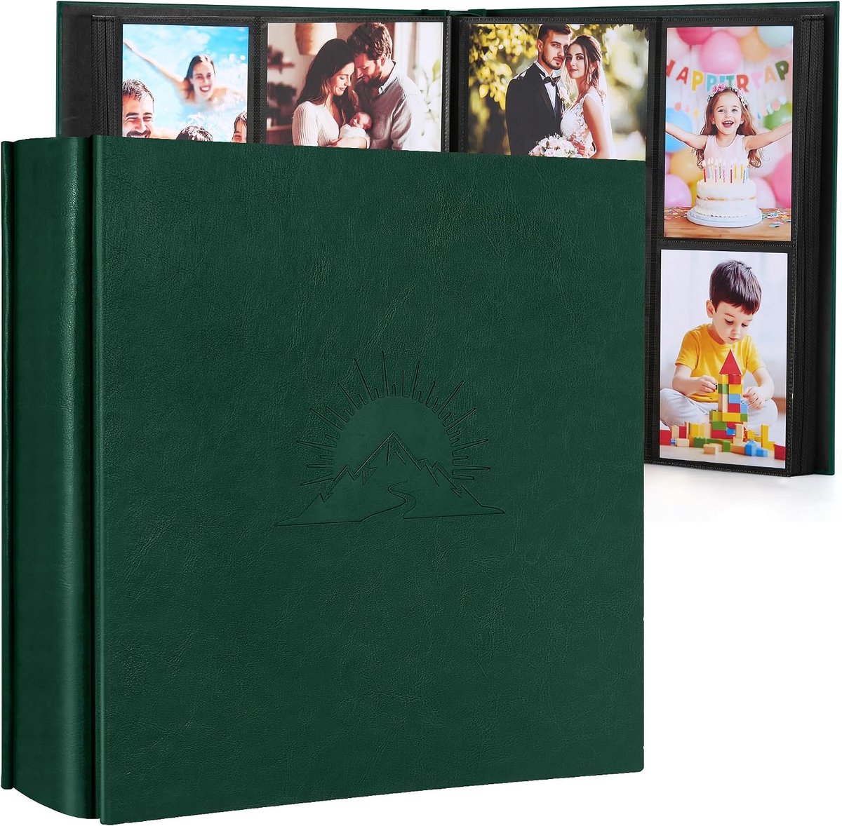 SnelShoppen - DazSpirit Fotoalbum 10x15 cm, 1000 foto's, insteekalbum van kunstleer met elegant reliëf, klassiek fotoboek voor bruiloft, jubileum, bab