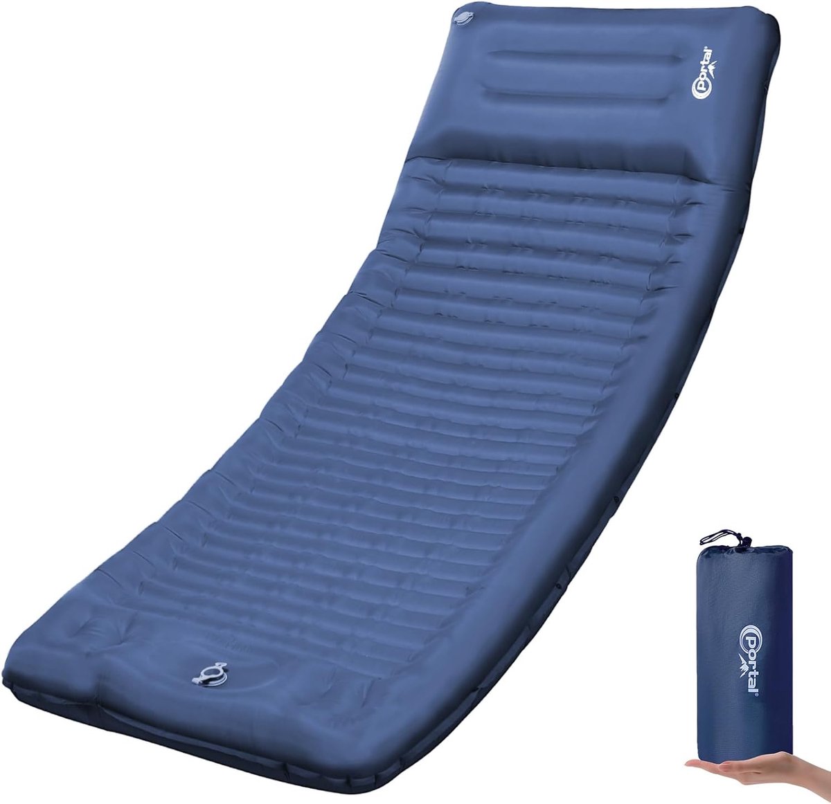 SnelShoppen - 10 cm Dikke Campingmatras met Voetpomp, Opblaasbare Campingmat voor Volwassenen, Lichtgewicht en Draagbaar, Ideaal voor Kamperen en Buit