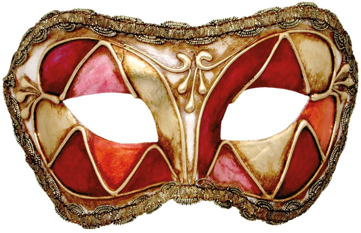 Colombina Arlecchino Rood - Venetiaanse Masker