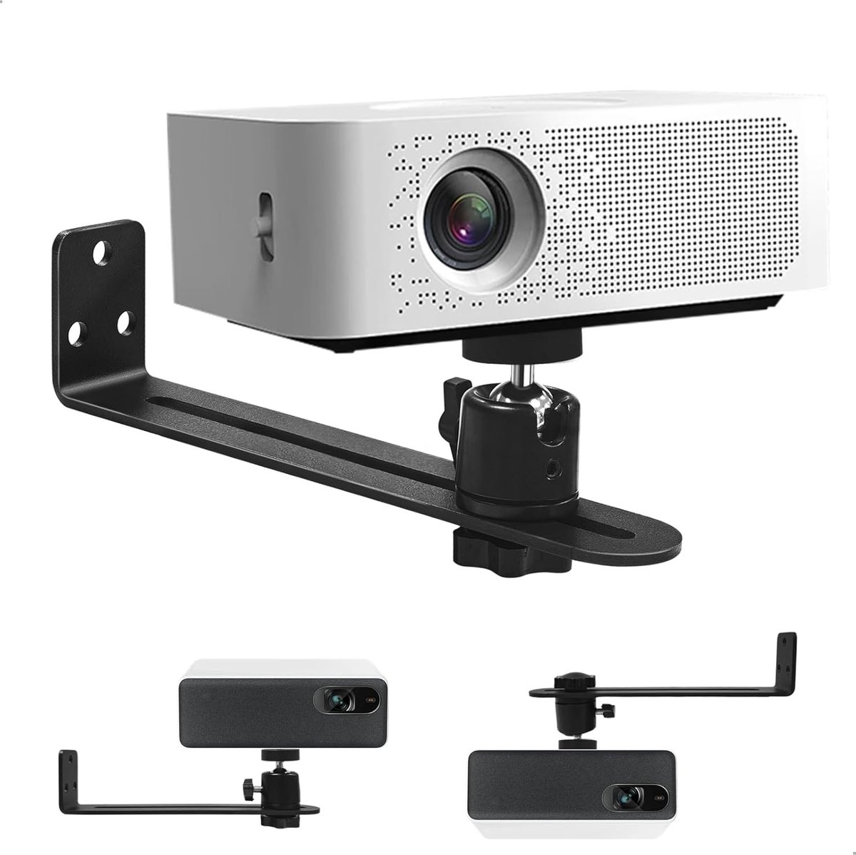 SnelShoppen - 360° Draaibare Projector Wandbeugel - Robuuste Metalen Projectormount voor Thuisbioscoop, Kantoor, Speelkamer - Verstelbare Projector St