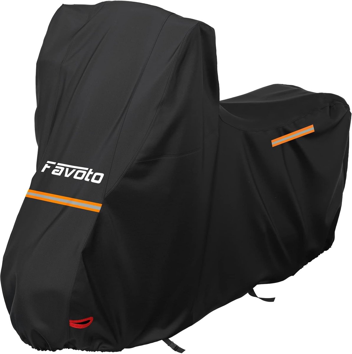 SnelShoppen - Motorhoes voor Motorrijders - 210D Oxford, Waterdicht, Stofdicht, Winddicht, Reflecterende Strepen, 245x105x160cm, Zwart