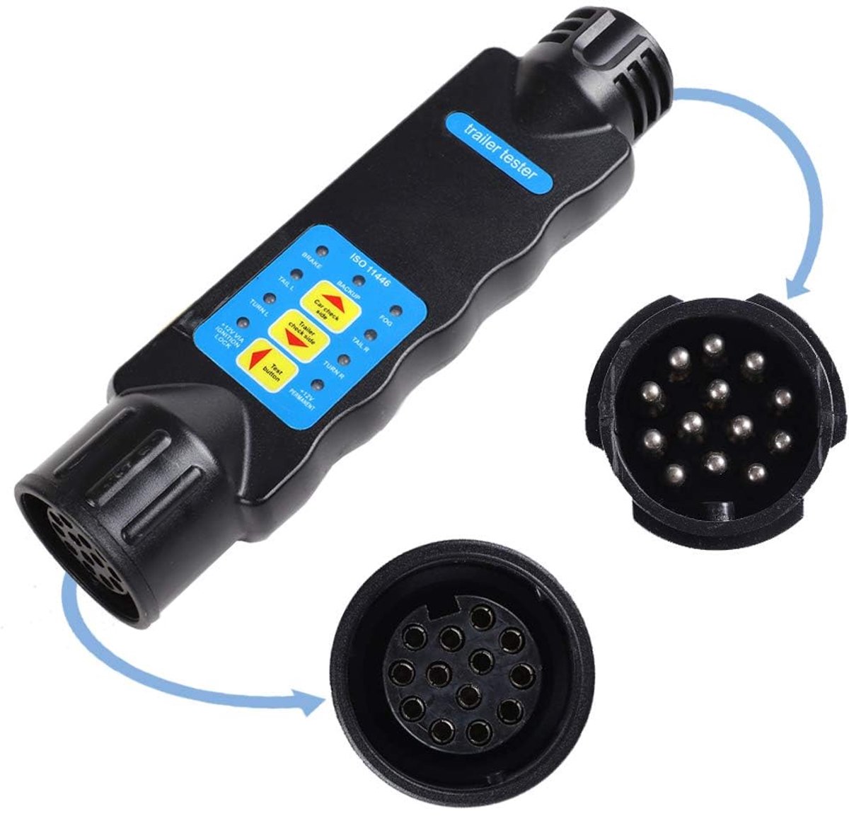 SnelShoppen - 13 Pins Trailer Verlichting Tester - 12V Diagnosetool voor Aanhangwagen, Caravan, en Vrachtwagen - Eenvoudig in Gebruik en Betrouwbaar