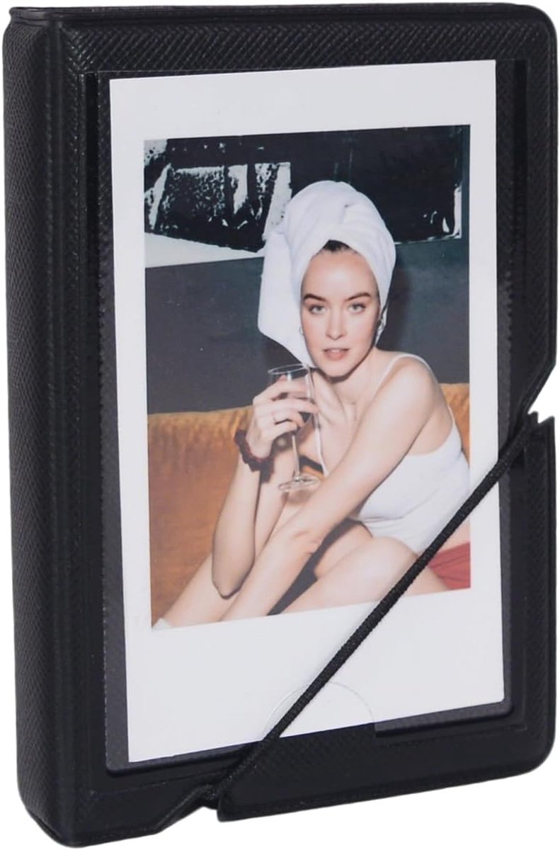 SnelShoppen - Mini Foto Album 28 Pockets voor Fujifilm Instax Mini 12 11 99 90 40 9 8 7, Kpop Photo Card Houder, 2x3 Inch Foto's, Zwart