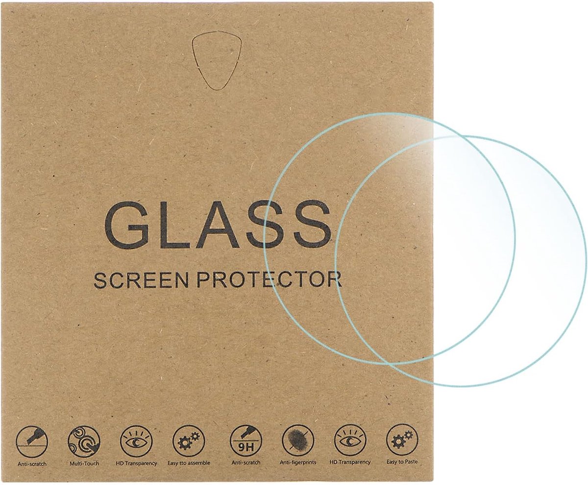 SnelShoppen - Pack van 5 Glass Screen Protectors 36 mm HD Tempered Glass - Krasbestendig 9H Hardheid - 2.5D Ronde Hoeken - Universeel - Doorzichtig