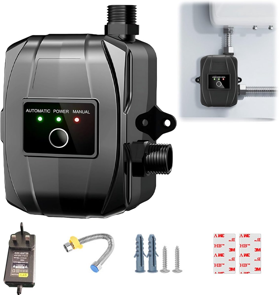 SnelShoppen - 24V Drukverhogingspomp Mini Automatisch Stille Waterpomp 150P voor Huishoudelijke Douche, Tuin, Toilet en Irrigatie