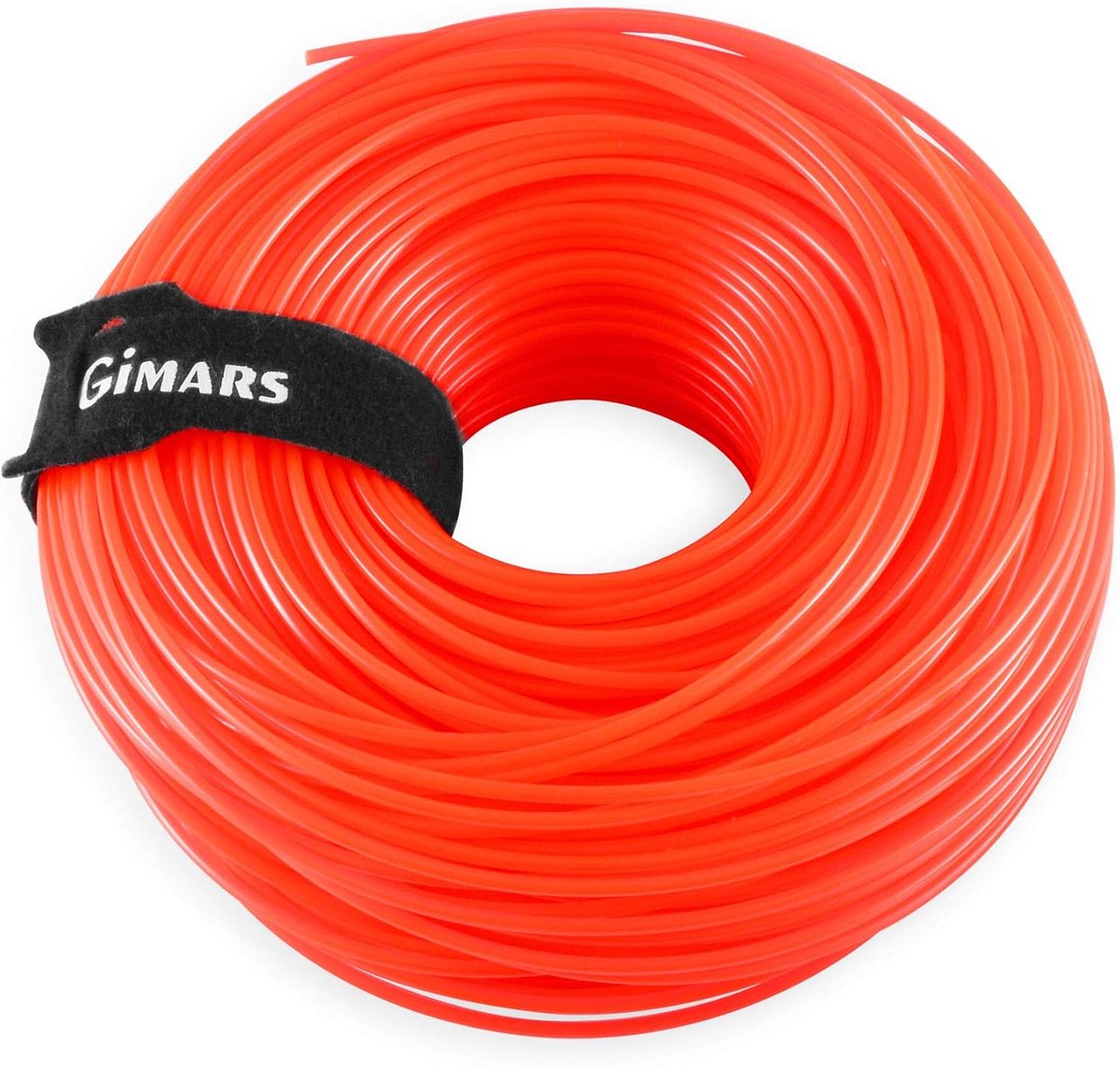 SnelShoppen - Trimmerdraad 110m x 2.4mm - Sterke Nylon Snijdraad met Klittenband Kabelbinders - Vervangingsdraad voor Grastrimmers - Oranje Bosmaaier