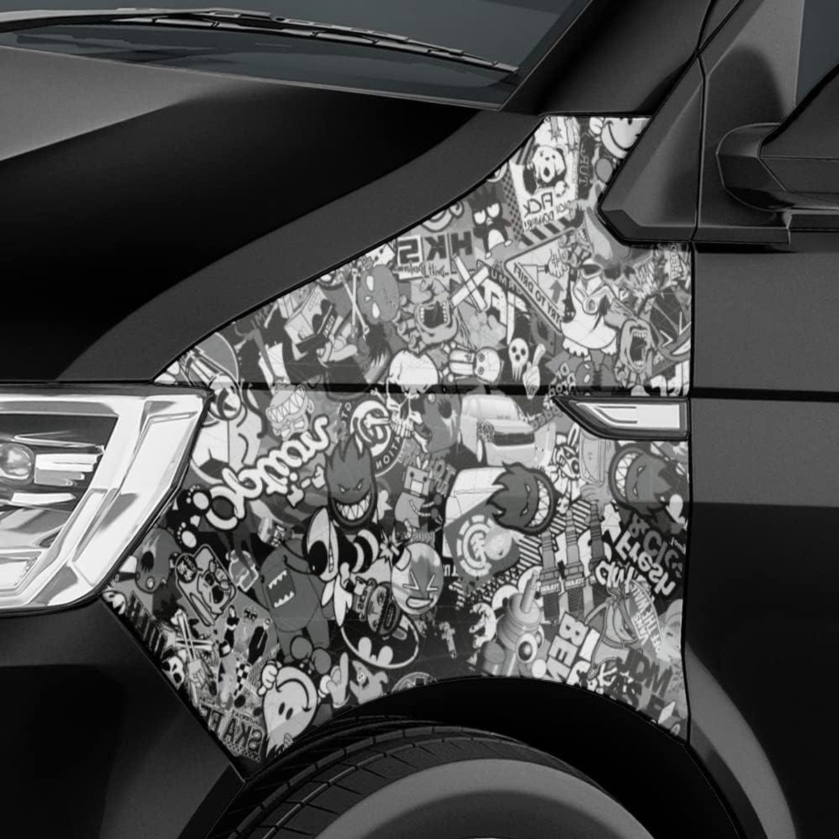 Auto Folie - Car Wrapping - Voertuig Personaliseren - Luchtkanaaltechniek - 100x150cm - Zw