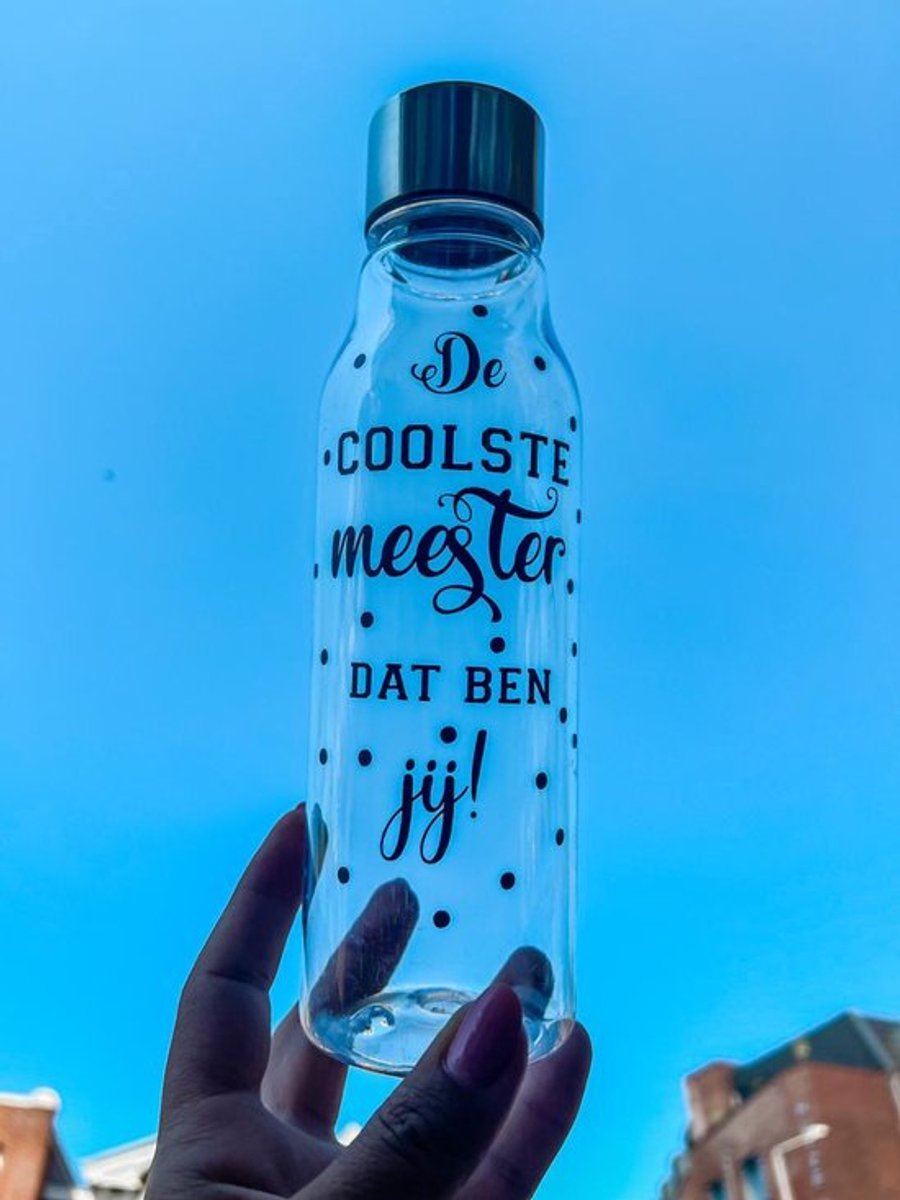 Waterfles Coolste Meester - waterfles - drinkfles - kado meester - juffencadeau - leraar