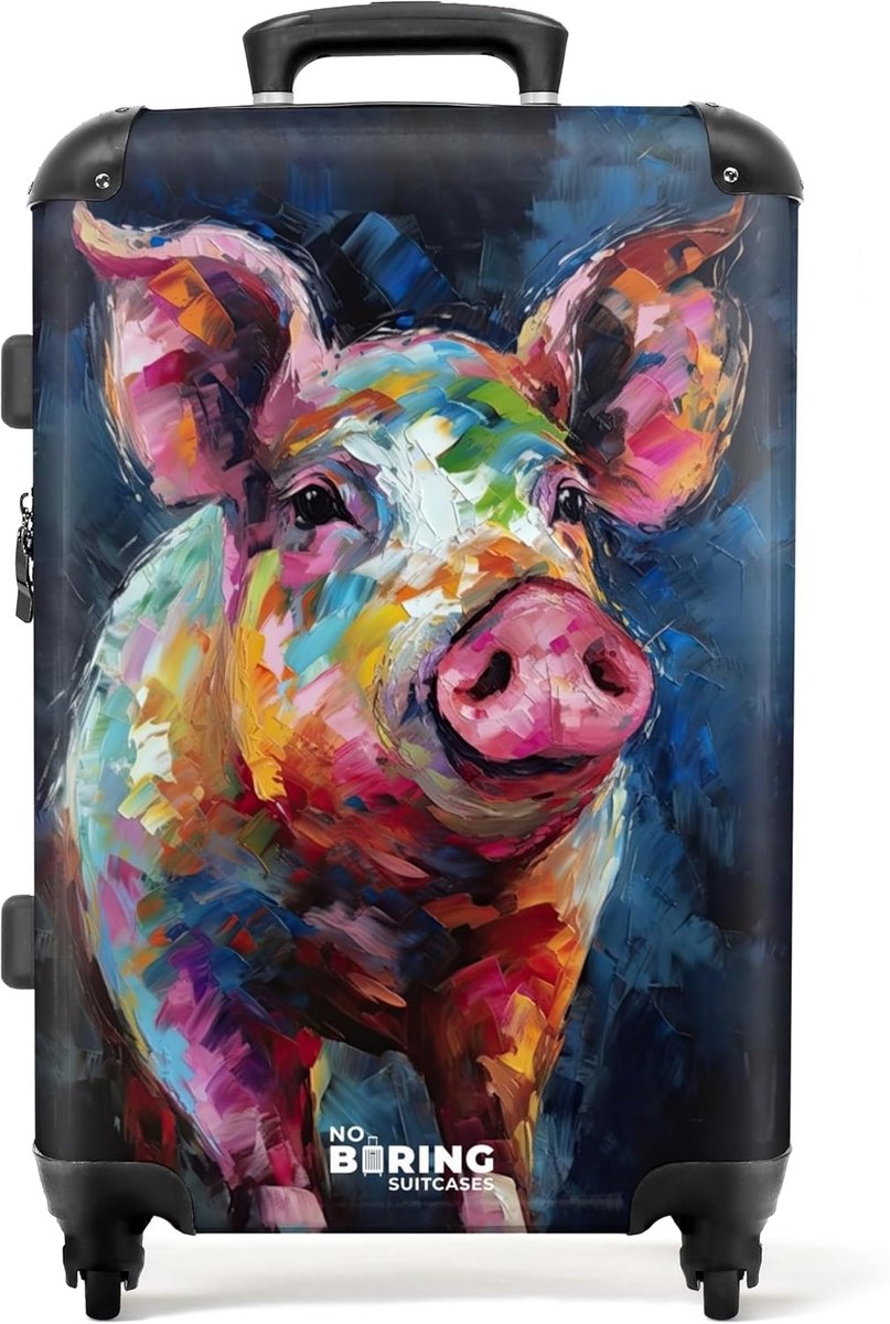 SnelShoppen - Grote Hardcase Reiskoffer met 4 Wielen, TSA Slot, 67x43x25cm, Ultralicht, Ideaal voor Vliegtuigreizen, Veilig en Praktisch, Kunstzinnig