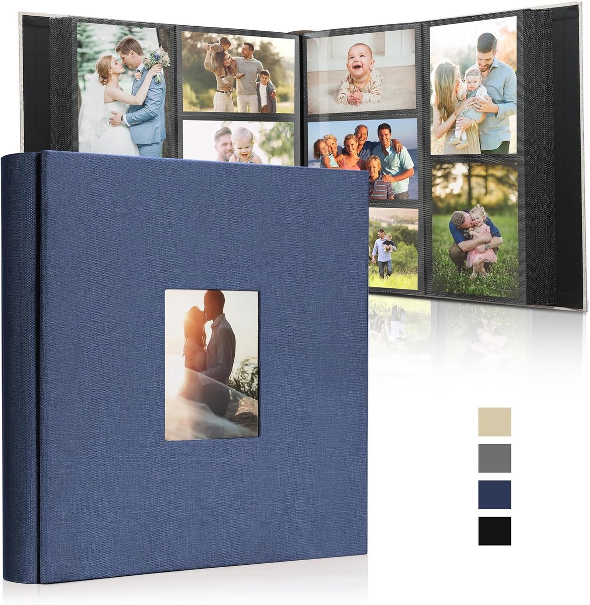 SnelShoppen - Groot Fotoalbum 1000 Foto's, 10x15 cm, Linnen Binding, Persoonlijk Maakbaar, Ideaal voor Familie, Bruiloften, Reizen en Babyherinneringe