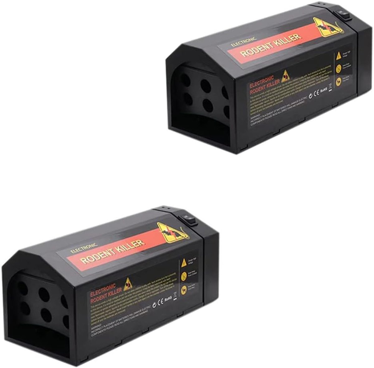 SnelShoppen - 2X Elektrische Muizenvallen voor Thuis, Garage en Keuken met Ontsnappingsdeur, Oplaadbaar en Herbruikbaar, 7000V, Effectief tegen Rat, M